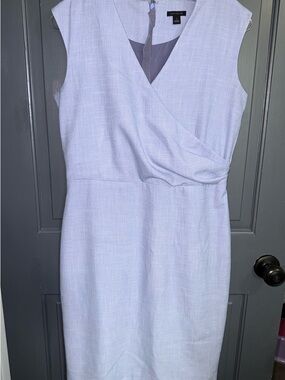 Ann Taylor Side Tuck Sleeveless Periwinkle Wrap Knee Length Sheath Size 6